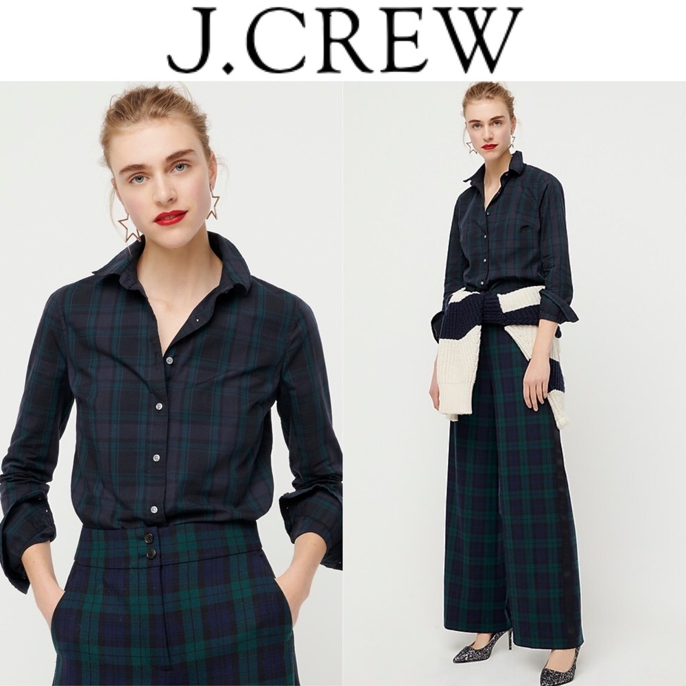 8T J. Crew Slim Stretch Perfect Shirt Blackwatch
